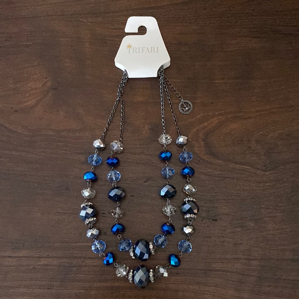 Trifari Blue and Silver Necklace